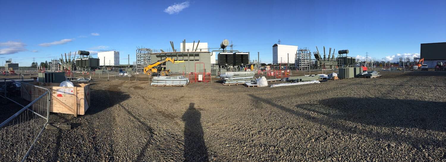 View across the site at Moray East with one of the Acoustic Enclosures by Kimpton Acoustic Engineering