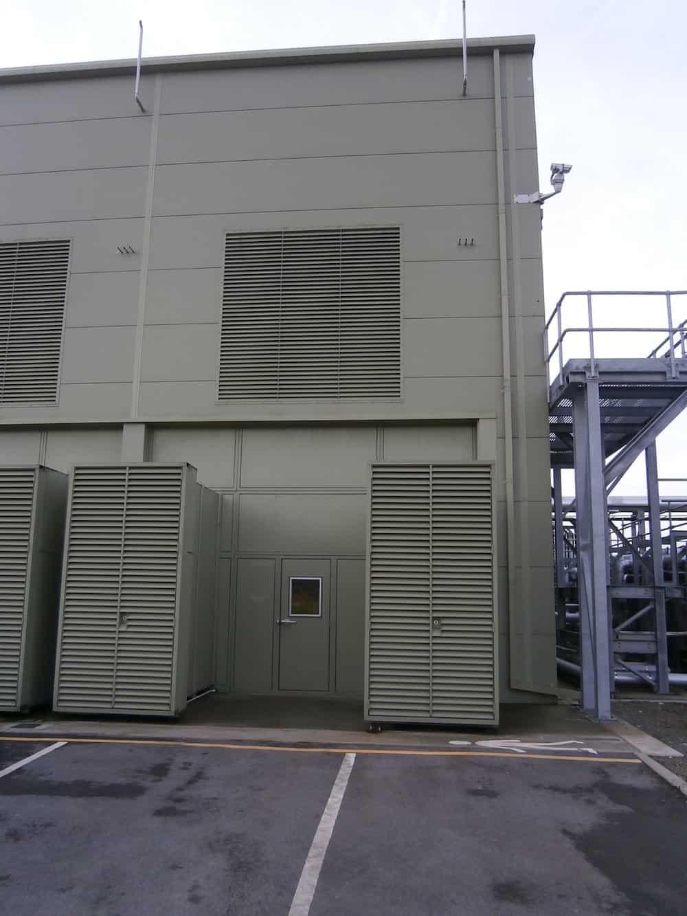 Detailed image of Davyhulme Waste Water treatment Works Acoustic Enclosure for Clarke Energy