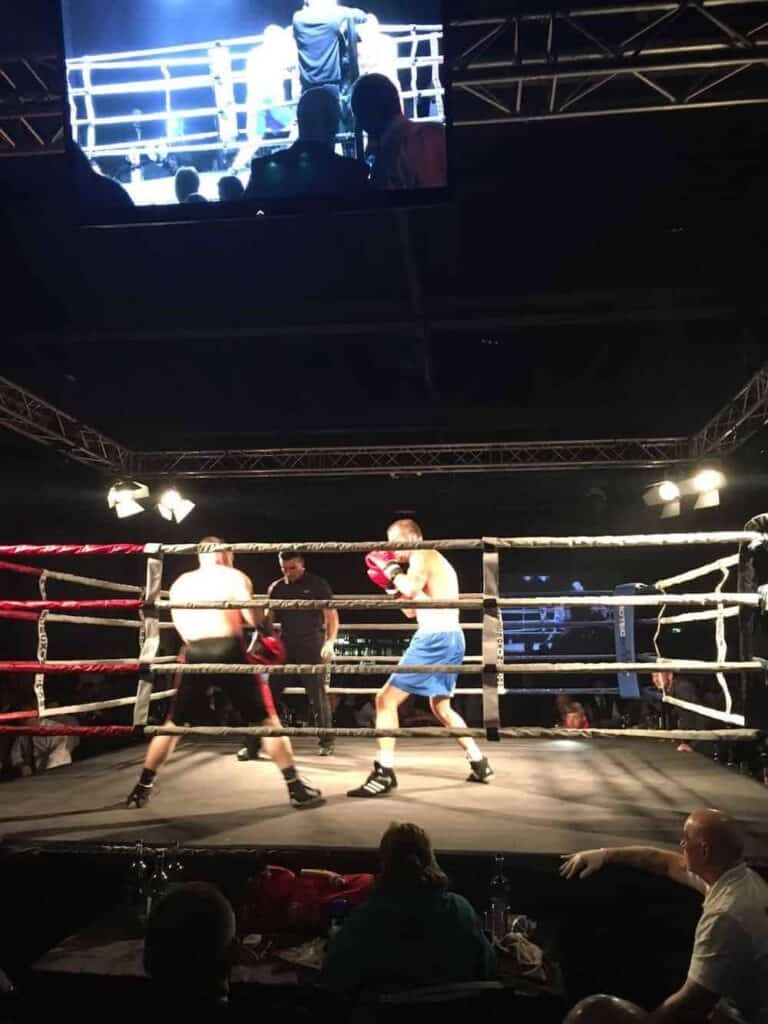 Richard Kimpton Boxing During his bout for Alder Hey Hospital