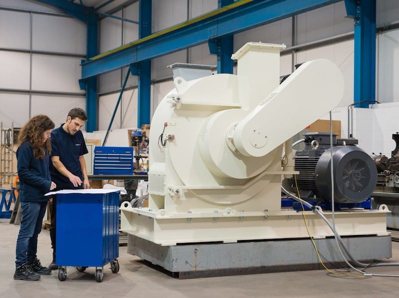 The British Rema CLM100 Rotary Classifier Mill Unit in the factory