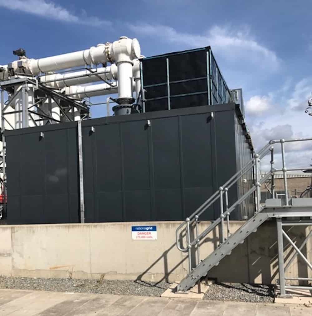 The completed acoustic enclosures on site at New Cross