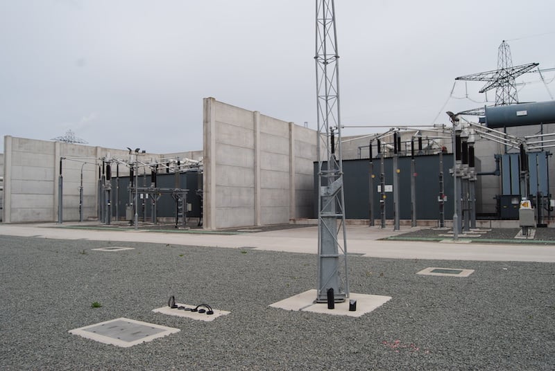 Two different acoustic enclosures between concrete blast walls