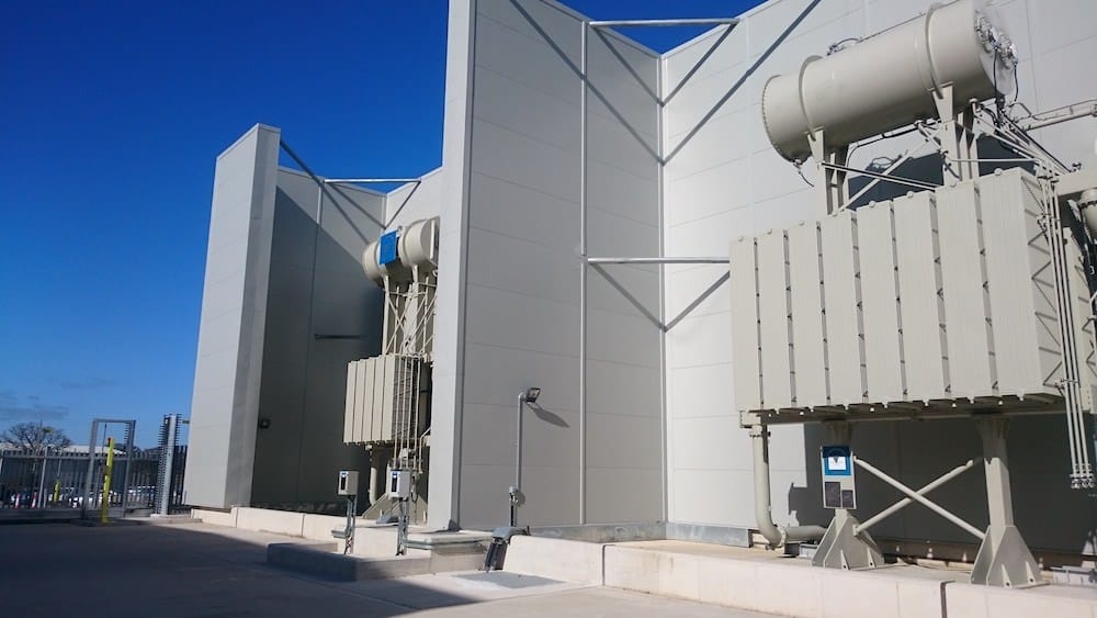 View across at Acoustic Enclosure for Dong Energy at Burbo Bank sub-station