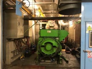 With the enclosure removed the CHP engine can be overhauled