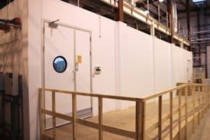 Noise Haven within a factory environment to counteract machine noise by Kimpton Acoustics