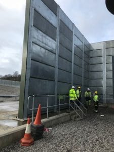 The Kimpton Acoustics team on site as the Acoustic Barriers are dismantled