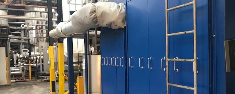 The completed acoustic barrier showing ducted exhaust