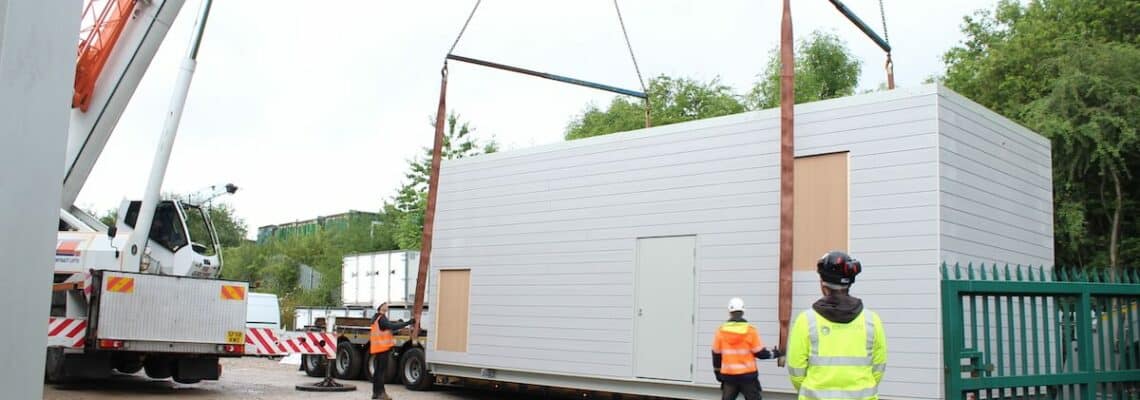 The lift is complete and the acoustic plant room is loaded