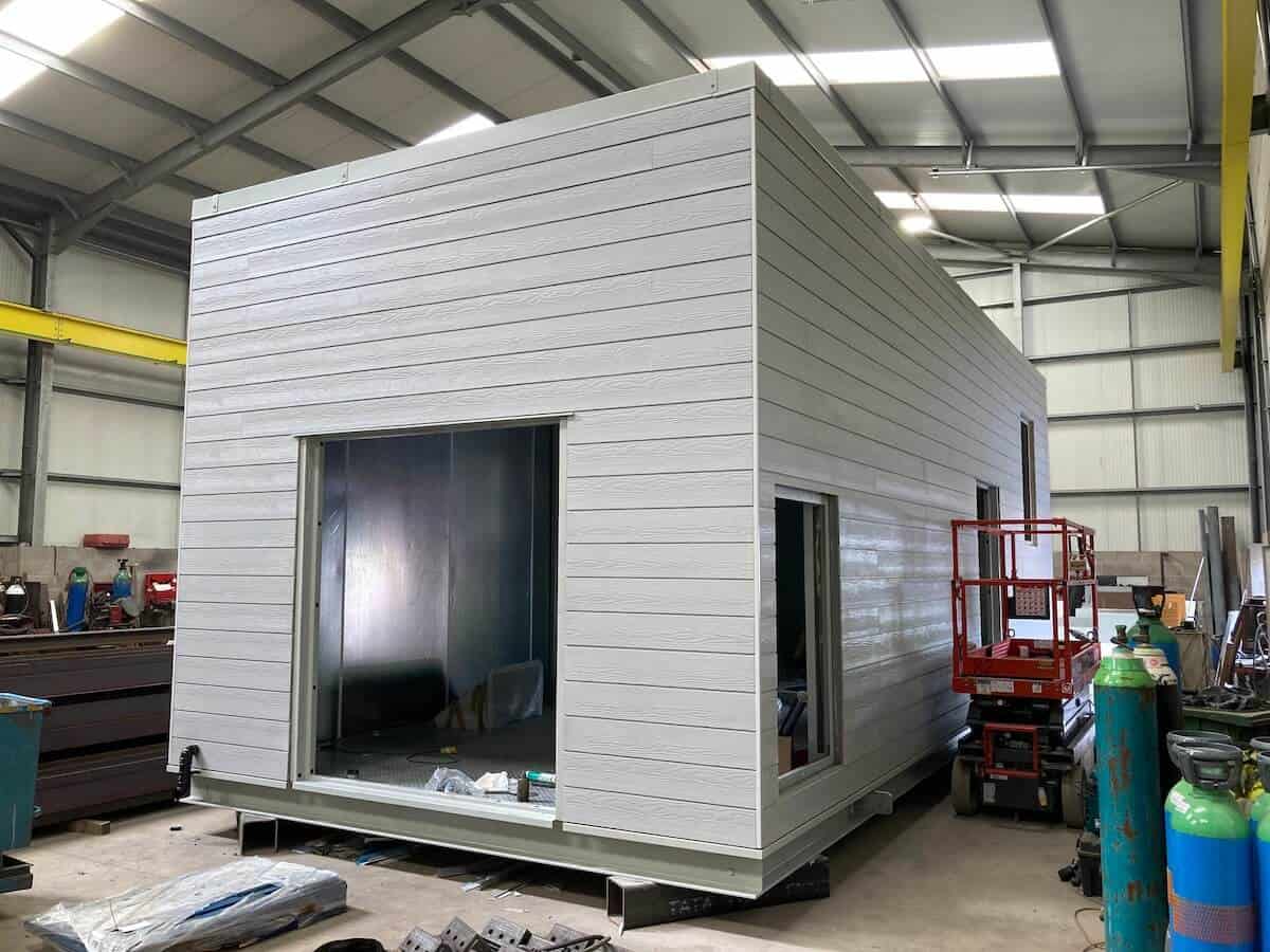 final external cladding is added - this can be any finish for your own acoustic packaged plant room